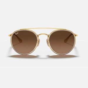 Ray-Ban Round Double Bridge - brown gradient